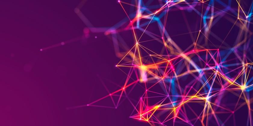 抽象數位通訊點。科技背景