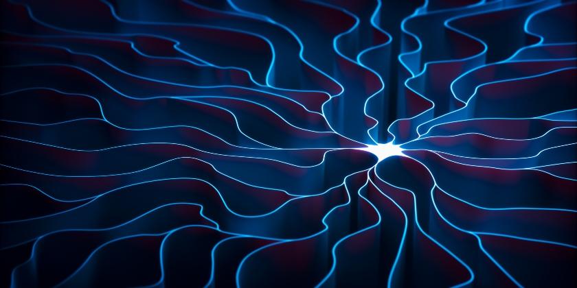 3D illustration. Concept of artificial neuron. The dendrite of an axon