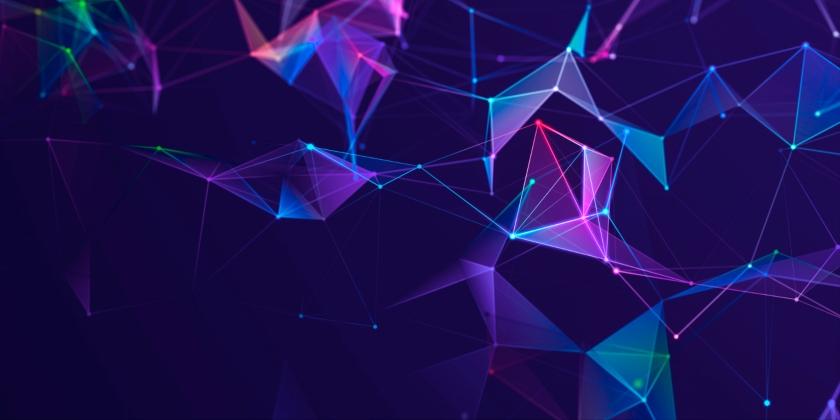 帶有點和線的多邊形背景